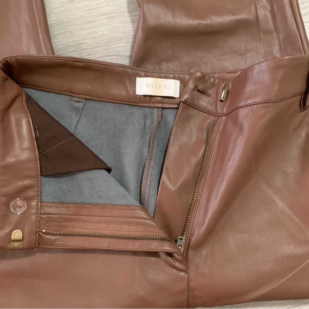 Meshki Tyra Faux Leather Pants in brown Size Small #leather pant - Picture 6 of 8